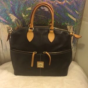 Black leather Dooney & Bourke double scrap handbag